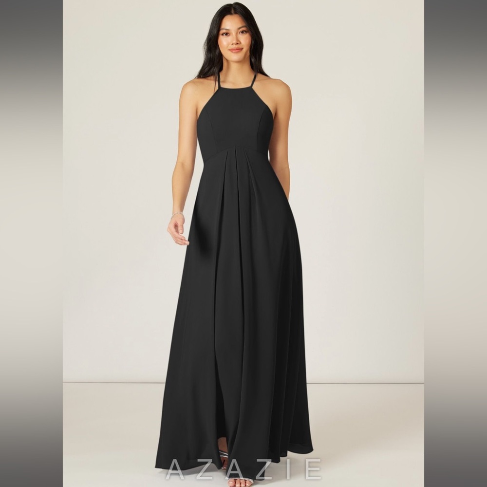 Black Size 8 Azazie Bridesmaid Dress